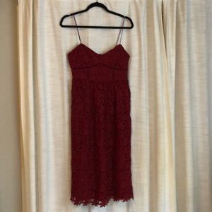 Club Monaco Burgundy spaghetti strap dress